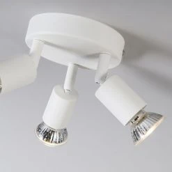 Auslauf 🛒 QAZQA Moderner Deckenstrahler weiß rund - Jeany 3 ✔️ -Deckenleuchten Verkaufs-Shop 7240 93278 7