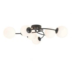 Angebote 😉 QAZQA Moderne Deckenleuchte schwarz mit Opalglas 6-flammig - Athens 🌟 -Deckenleuchten Verkaufs-Shop 7259 105244 7