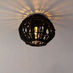 Rabatt 🎉 QAZQA Ländliche Deckenlampe schwarz 25 cm - Canna 🛒 -Deckenleuchten Verkaufs-Shop 7267 104271 10