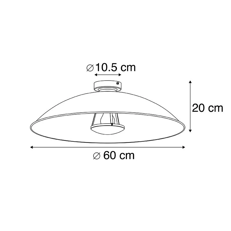 Billig 🔔 QAZQA Vintage Deckenleuchte schwarz mit Gold 60 cm - Emilienne Novo 🤩 4 Billig 🔔 QAZQA Vintage Deckenleuchte schwarz mit Gold 60 cm - Emilienne Novo 🤩 – Bild 4