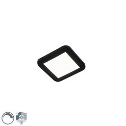 Neu ⌛ QAZQA Deckenleuchte schwarz inkl. LED 3-stufig dimmbar IP44 - Steve 🎉