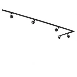 Bestpreis 🛒 QAZQA Modern railsysteem met 5 spots 1-fase zwart - Gissi 👏 -Deckenleuchten Verkaufs-Shop 7314 105973 8