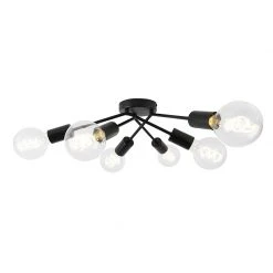 Brandneu 👏 QAZQA Design Deckenleuchte schwarz 6-Licht - Sputnik ✔️ -Deckenleuchten Verkaufs-Shop 7330 102454 9
