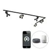 Am billigsten 🌟 QAZQA Smart railsysteem zwart 5-lichts incl. Wifi GU10 - Movie 🛒