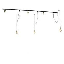 Auslauf 🤩 QAZQA Railsysteem met 3 spots en hanglamp 1-fase goud - Cavalux Jeana ✔️ -Deckenleuchten Verkaufs-Shop 7339 104853 6