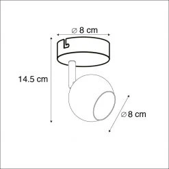 Brandneu 😍 QAZQA Runder Spot im Retro-Stil Messing 1-flammig - Gissi ✔️ -Deckenleuchten Verkaufs-Shop 7380 96502 4