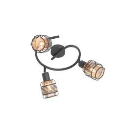 Angebote ❤️ QAZQA Design-Deckenleuchte Schwarz mit Gold 3-flammig rund - Noud 👍 -Deckenleuchten Verkaufs-Shop 7385 105048 8