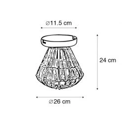 Schlussverkauf 🧨 QAZQA Ländliche Deckenlampe Bambus mit Weiß - Canna Diamond 😍 -Deckenleuchten Verkaufs-Shop 7391 104913 3