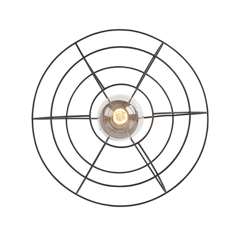 Schlussverkauf 🧨 QAZQA Vintage Deckenleuchte mit Drahtlampenschirm 37cm schwarz - Laurent 🔔 9 Schlussverkauf 🧨 QAZQA Vintage Deckenleuchte mit Drahtlampenschirm 37cm schwarz - Laurent 🔔 – Bild 9