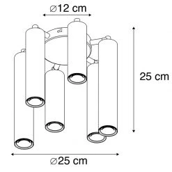 Neu 👍 QAZQA Art Deco Deckenleuchte Gold 6-flammig -Tubi 😀 -Deckenleuchten Verkaufs-Shop 7424 97758 3
