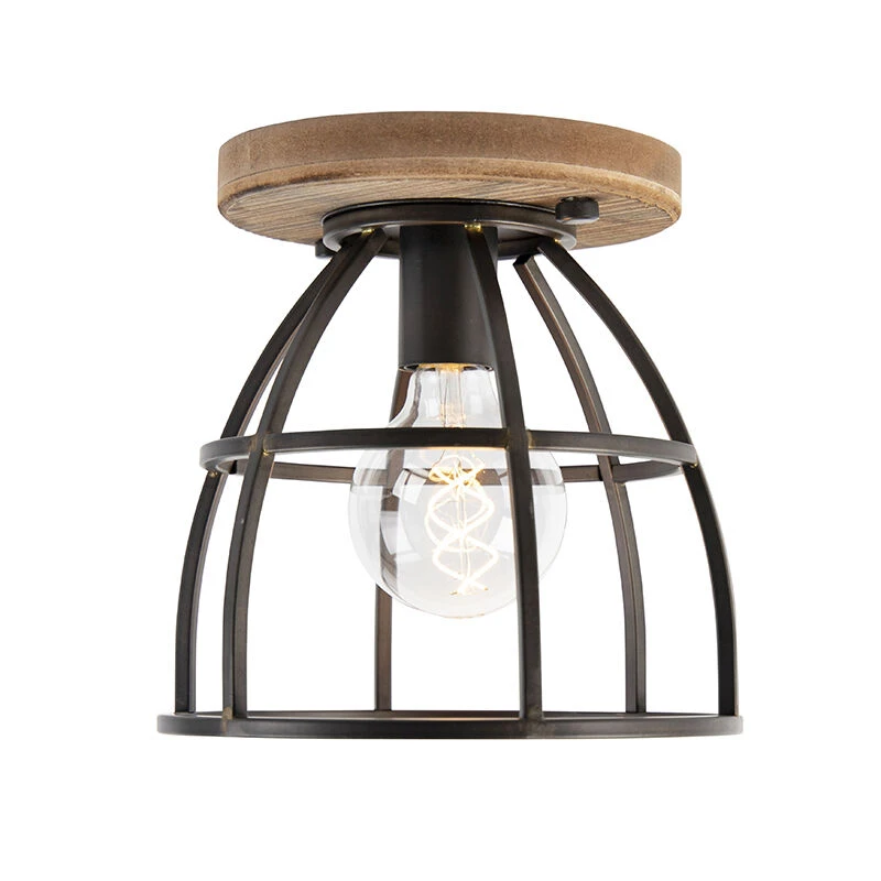 Coupon 🔔 QAZQA Industriedeckenleuchte schwarz mit Holz - Arthur 🤩 9 Coupon 🔔 QAZQA Industriedeckenleuchte schwarz mit Holz - Arthur 🤩 – Bild 9