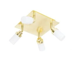 Rabatt 😀 QAZQA Moderne badkamer spot messing 4-lichts IP44 - Japie 😉 -Deckenleuchten Verkaufs-Shop 7448 105916 10