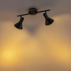 Coupon 🔔 QAZQA Moderner Spot schwarz 2-Flammig - Magno Vato 🔔 -Deckenleuchten Verkaufs-Shop 7449 99072 13