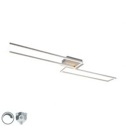 Schlussverkauf 💯 QAZQA Deckenleuchte Stahl inkl. LED 3-stufig dimmbar - Plazas Novo ⌛