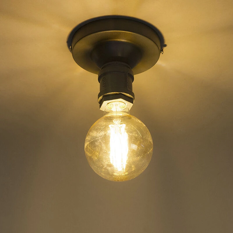 Budget 🌟 QAZQA Industrielle Deckenlampe dunkelgrau - Plumber 1 🛒 6 Budget 🌟 QAZQA Industrielle Deckenlampe dunkelgrau - Plumber 1 🛒 – Bild 6