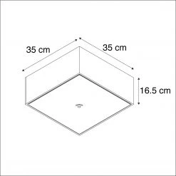 Am billigsten 🎉 QAZQA Ländliche quadratische Deckenleuchte 35 cm grau - Drum 💯 -Deckenleuchten Verkaufs-Shop 7490 89873 3