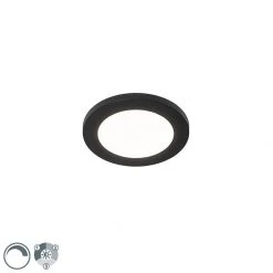 Bester Verkauf 🔔 QAZQA Deckenleuchte schwarz 17 cm inkl. LED 3-stufig dimmbar IP44 - Steve ⭐