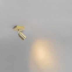 Brandneu 🧨 QAZQA Professional Moderne badkamer spot messing vierkant IP44 - Ducha 👍 -Deckenleuchten Verkaufs-Shop 7515 105236 11