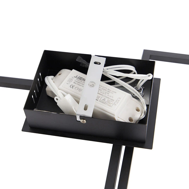 Budget 🔔 QAZQA Deckenleuchte quadratisch schwarz 3-stufig dimmbar - Plazas Novo 👍 10 Budget 🔔 QAZQA Deckenleuchte quadratisch schwarz 3-stufig dimmbar - Plazas Novo 👍 – Bild 10