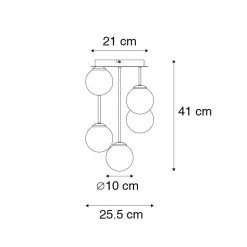 Am billigsten ✔️ QAZQA Moderne Deckenleuchte schwarz mit goldenen 5 Lichtern - Athens Wire 😀 -Deckenleuchten Verkaufs-Shop 7521 103152 4