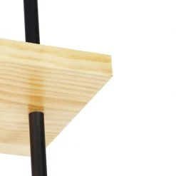 Aktion 🌟 QAZQA Industrielle Deckenleuchte schwarz mit Holz 3-Licht - Regal 🧨 -Deckenleuchten Verkaufs-Shop 7529 103039 4