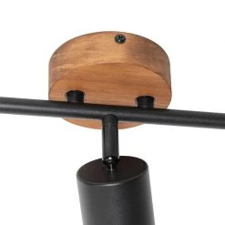 Beste Bewertungen von 🎉 QAZQA Industriële spot zwart met hout kantelbaar 3-lichts - Jeana 💯 -Deckenleuchten Verkaufs-Shop 7556 105642 2