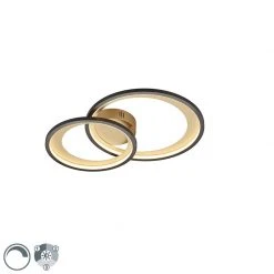 Bester Verkauf 🛒 Trio Leuchten Deckenleuchte schwarz mit Gold 59 cm inkl. LED und Dimmer - Anita ⌛