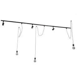 Aktion 😉 QAZQA Schienensystem mit 3 Spots und Pendelleuchte 1-phasig schwarz - Cavalux Jeana 🛒 -Deckenleuchten Verkaufs-Shop 7586 102476 11