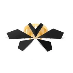 Bester Verkauf ✔️ QAZQA Design-Deckenleuchte Schwarz mit Gold 5-flammig - Sinem 🛒 -Deckenleuchten Verkaufs-Shop 7586 105413 6