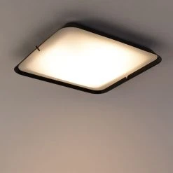 Neu 👍 QAZQA Moderne Deckenleuchte schwarz 34,5 cm inkl. LED - Edor 🎉 -Deckenleuchten Verkaufs-Shop 7596 104239 8