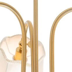 Budget 🤩 QAZQA Klassische Deckenleuchte aus Messing mit weißem Lampenschirm 3-flammig - Nona 👏 -Deckenleuchten Verkaufs-Shop 7601 104404 6