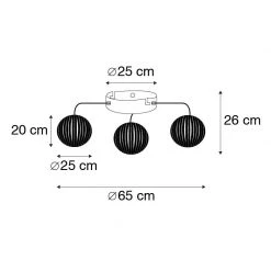 Billig ❤️ QAZQA Moderne Deckenleuchte schwarz 3-flammig - Zoë ✔️ -Deckenleuchten Verkaufs-Shop 7610 105536 3
