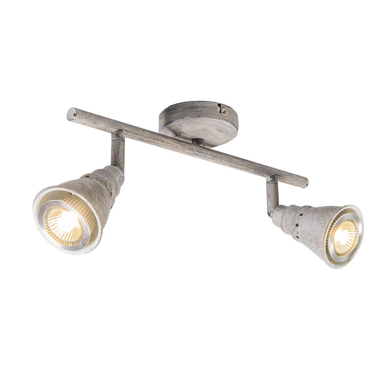 Bestpreis 😉 QAZQA Decken- und Wandstrahler grau drehbar - Coney 2 😉 2 Bestpreis 😉 QAZQA Decken- und Wandstrahler grau drehbar - Coney 2 😉 – Bild 2