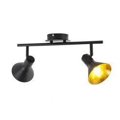 Coupon 🔔 QAZQA Moderner Spot schwarz 2-Flammig - Magno Vato 🔔 -Deckenleuchten Verkaufs-Shop 7625 99072 11