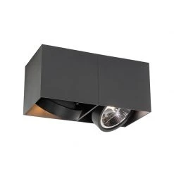 Auslauf ⭐ QAZQA Professional Designstrahler dunkelgrau rechteckig AR111 2-flammig - Box 🛒 -Deckenleuchten Verkaufs-Shop 7687 105056 6