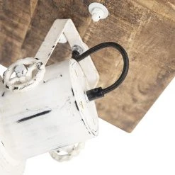 Rabatt 🛒 QAZQA Industriespot weiß mit Mangoholz 30 cm - Mangos 👏 -Deckenleuchten Verkaufs-Shop 7706 98844 6