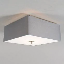 Am billigsten 🎉 QAZQA Ländliche quadratische Deckenleuchte 35 cm grau - Drum 💯 -Deckenleuchten Verkaufs-Shop 7722 89873 5