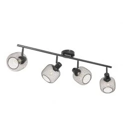 Aktion 👍 QAZQA Industriespot schwarz 4-flammig - Bliss Mesh ✨ -Deckenleuchten Verkaufs-Shop 7733 104482 12