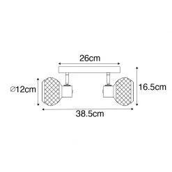 Budget ✔️ QAZQA Modernes Punktschwarz mit Gold 2-Licht - Lucas 🥰 -Deckenleuchten Verkaufs-Shop 7747 105154 3