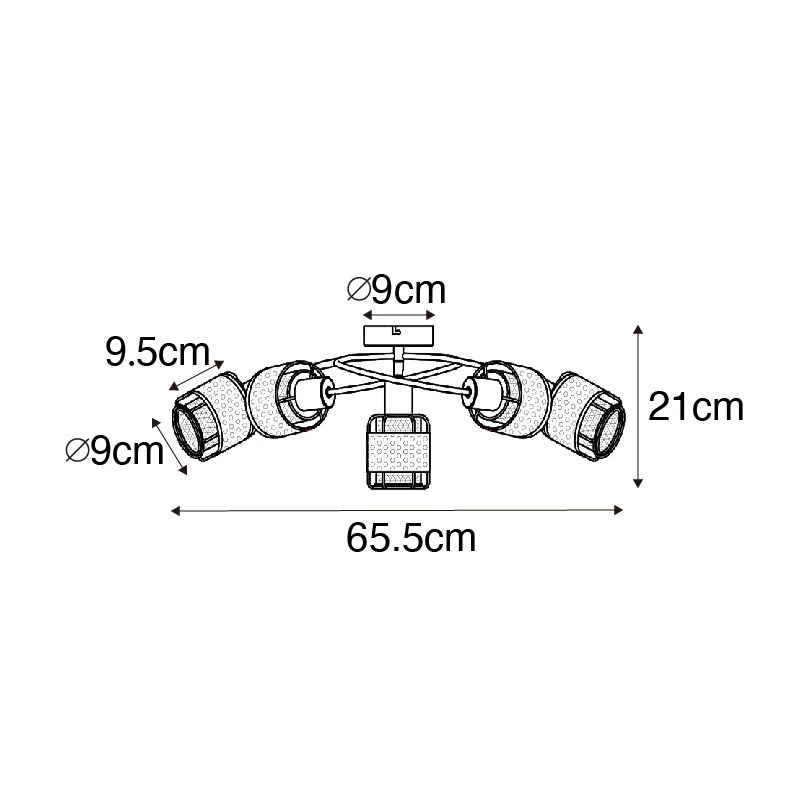 Schlussverkauf ✔️ QAZQA Design-Deckenleuchte Schwarz mit Gold 5-flammig - Noud 👏 5 Schlussverkauf ✔️ QAZQA Design-Deckenleuchte Schwarz mit Gold 5-flammig - Noud 👏 – Bild 5