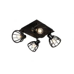 Bestpreis 👏 QAZQA Industrielle Deckenlampe schwarz 4-flammig - Fotu 👍 -Deckenleuchten Verkaufs-Shop 7775 102381 5