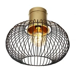 Großhandel 🎉 QAZQA Design-Deckenleuchte schwarz mit Gold - Mayelle ⌛ -Deckenleuchten Verkaufs-Shop 7779 104818 7