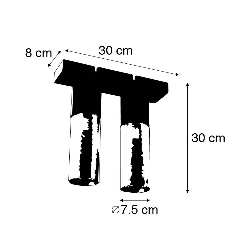 Coupon ✨ QAZQA Industrielle Deckenlampe schwarz mit Gold 2-flammig - Raspi ⌛ 4 Coupon ✨ QAZQA Industrielle Deckenlampe schwarz mit Gold 2-flammig - Raspi ⌛ – Bild 4