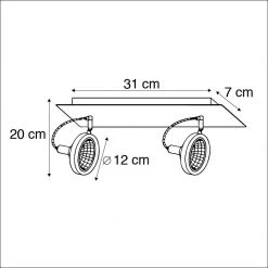 Angebote 🔥 QAZQA Design Spot schwarz 2-flammig verstellbar - Nox 💯 -Deckenleuchten Verkaufs-Shop 7829 95796 3