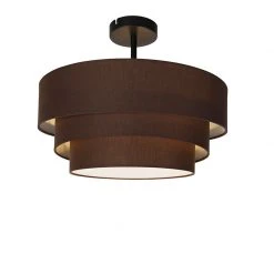 Billig 🛒 QAZQA Moderne Deckenleuchte braun 45 cm 3-flammig - Drum Trio ⌛ -Deckenleuchten Verkaufs-Shop 7833 104414 4