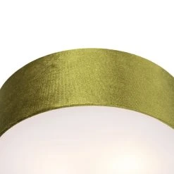 Bestes Angebot 🥰 QAZQA Deckenleuchte grün 30 cm mit goldener Innenseite - Drum 🎉 -Deckenleuchten Verkaufs-Shop 7855 105477 2