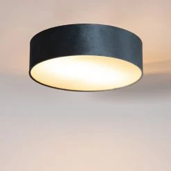 Brandneu 🥰 QAZQA Plafondlamp blauw 40 cm met gouden binnenkant - Drum ✨ -Deckenleuchten Verkaufs-Shop 7867 105485 9