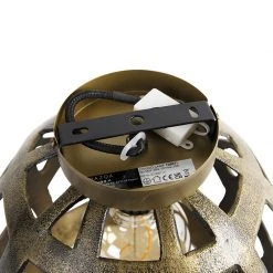 Billig 🌟 QAZQA Industrielle Deckenlampe Antikgold - Bobby 🌟 -Deckenleuchten Verkaufs-Shop 7899 105071 8