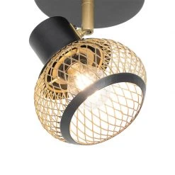 Besorgen 👍 QAZQA Modernes Punktschwarz mit Gold - Lucas ✔️ -Deckenleuchten Verkaufs-Shop 7899 105153 6