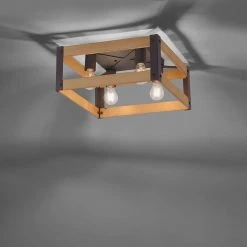 Budget 🤩 Paul Neuhaus Industrielle Deckenleuchte schwarz mit Holz 4-Licht - Krati 😉 -Deckenleuchten Verkaufs-Shop 7928 103730 5